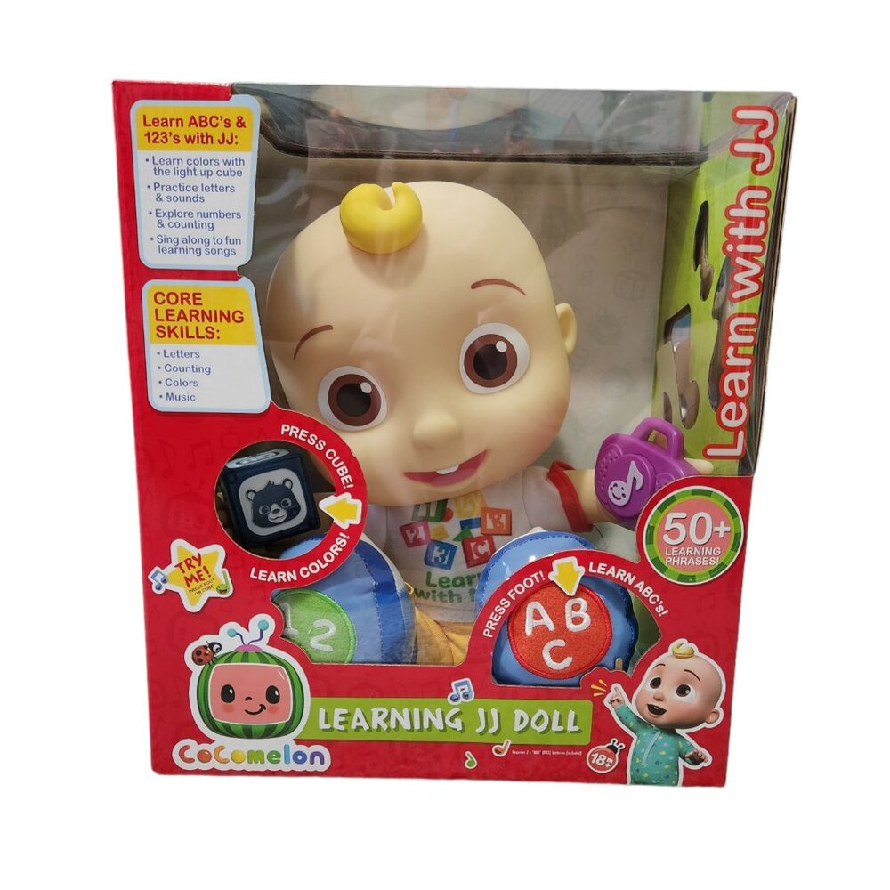 Cocomelon Interactive Learning JJ Doll ABC 123 With Lights Sounds Music Toy 18+
